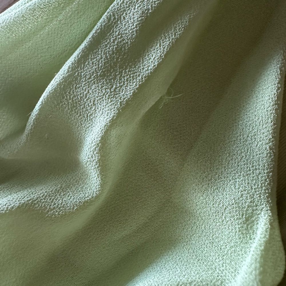Tahari Everleigh High-Low Sheer Wrap Dress in Celery stalk green -Size Large NWT - Picture 8 of 11